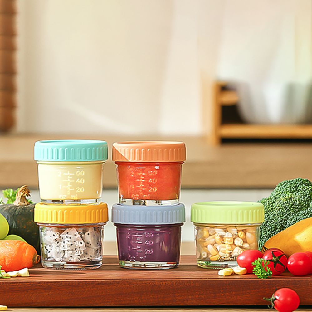 Baby Food Jars With Lids - 6pcs Glass Baby Food Jar Reusable