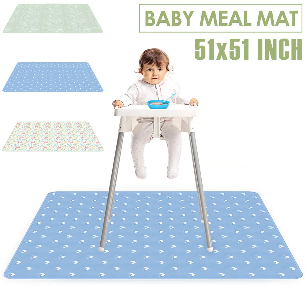 Highchair Splash Mat - Baby Play Mat 51 Inch Waterproof