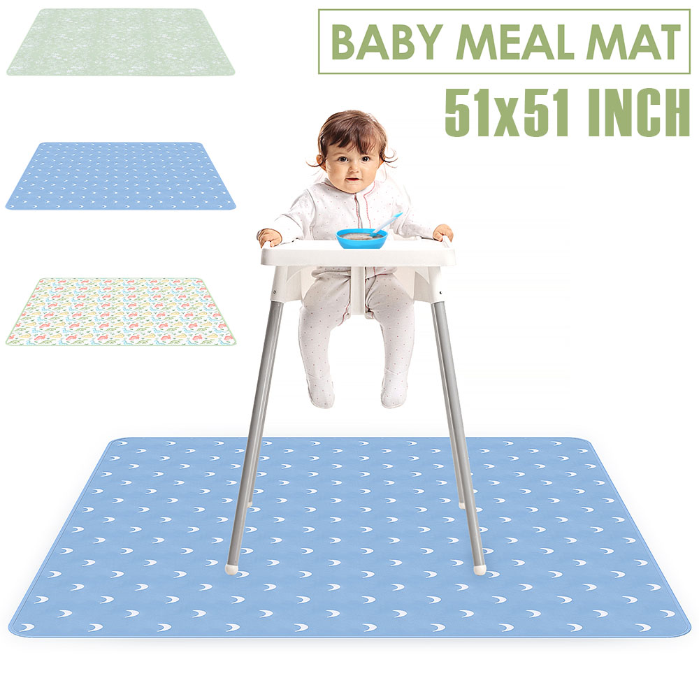 Highchair Splash Mat - Baby Play Mat 51 Inch Waterproof