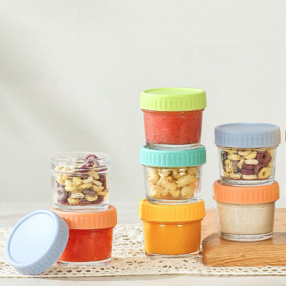 Baby Food Jars With Lids - 6pcs Glass Baby Food Jar Reusable