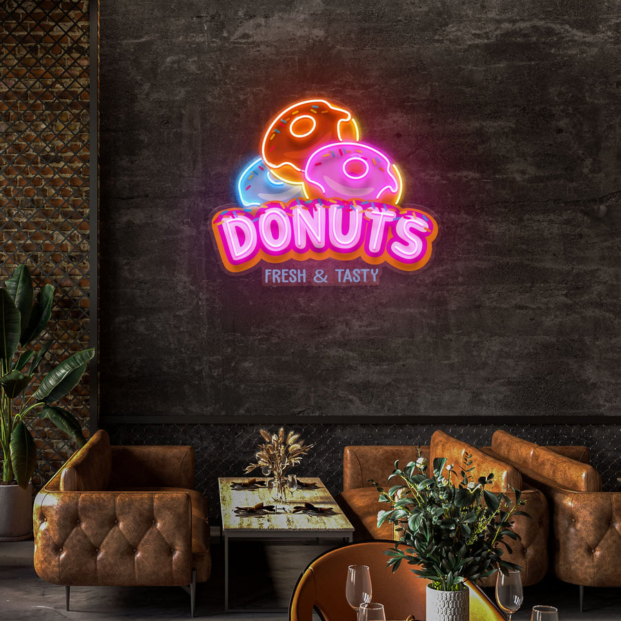 Baby Food In Restaurant - Custom Restaurant With Donut Neon Sign