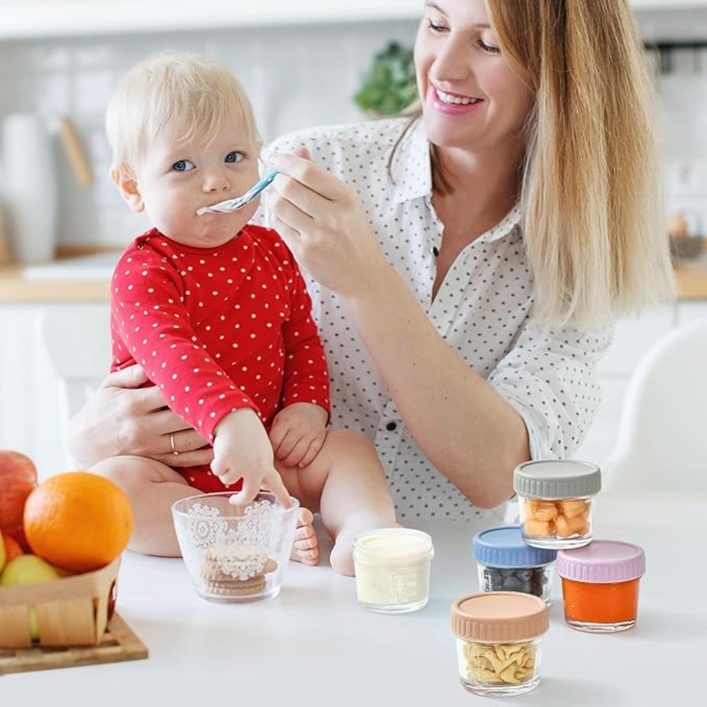 6pcs Glass Baby Food Jar Reusa - Baby Food Jars With Lids ulasan dan harga