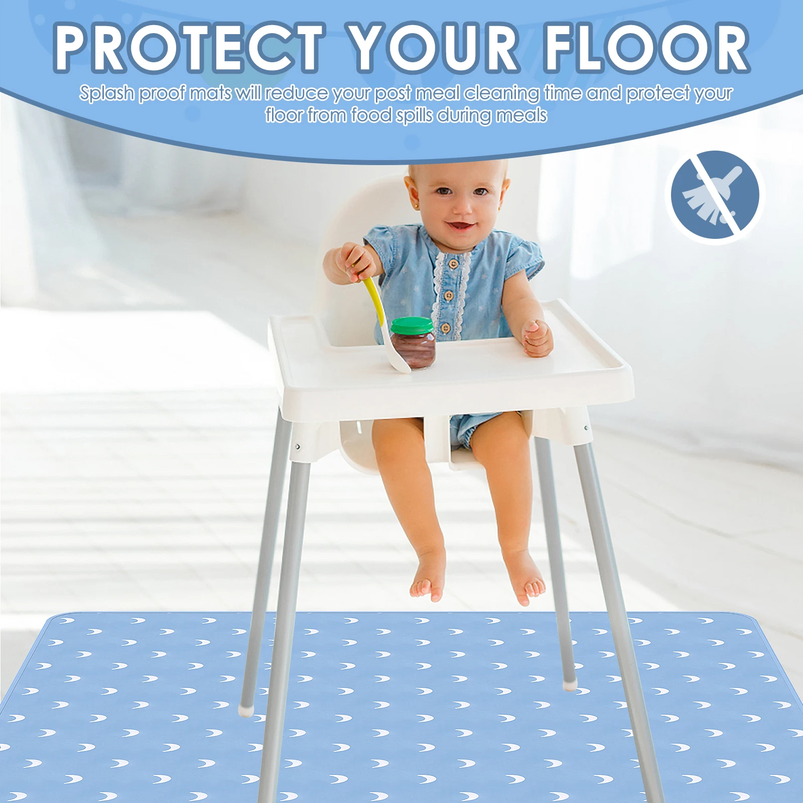 Baby Play Mat 51 Inch Waterpro - Highchair Splash Mat ulasan dan harga