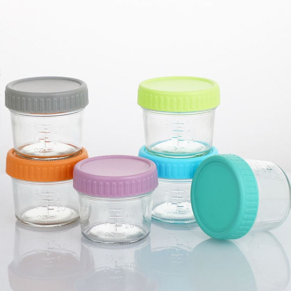 6pcs Glass Baby Food Jar Reusa - Baby Food Jars With Lids ulasan dan harga