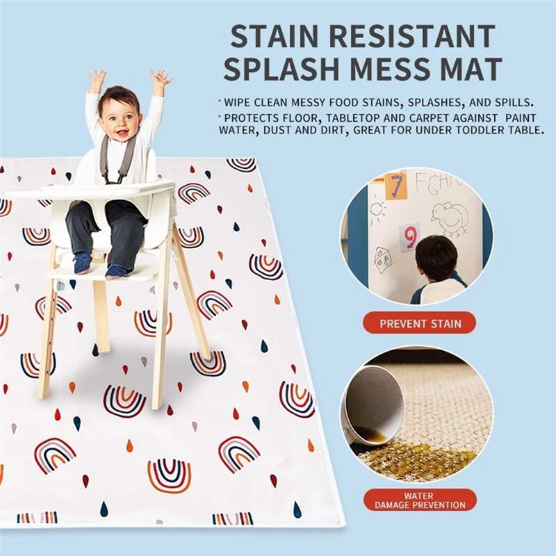 【FLASH DEAL】Anti-Slip Floor Sp - Highchair Splash Mat ulasan dan harga