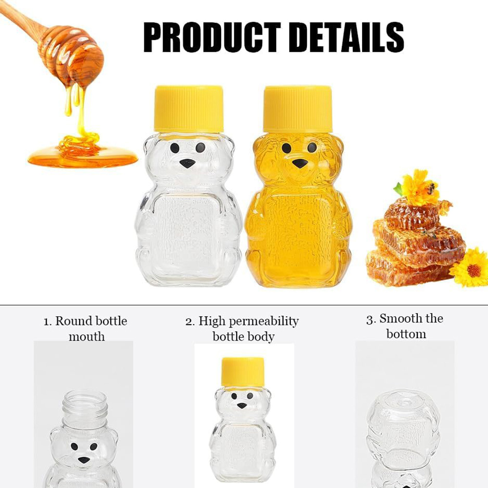 24 PCS 2 oz Plastic Honey Bear - Baby Food Jars With Lids ulasan dan harga