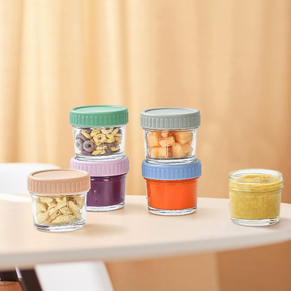 6pcs Multipurpose Glass Baby F - Baby Food Jars With Lids ulasan dan harga