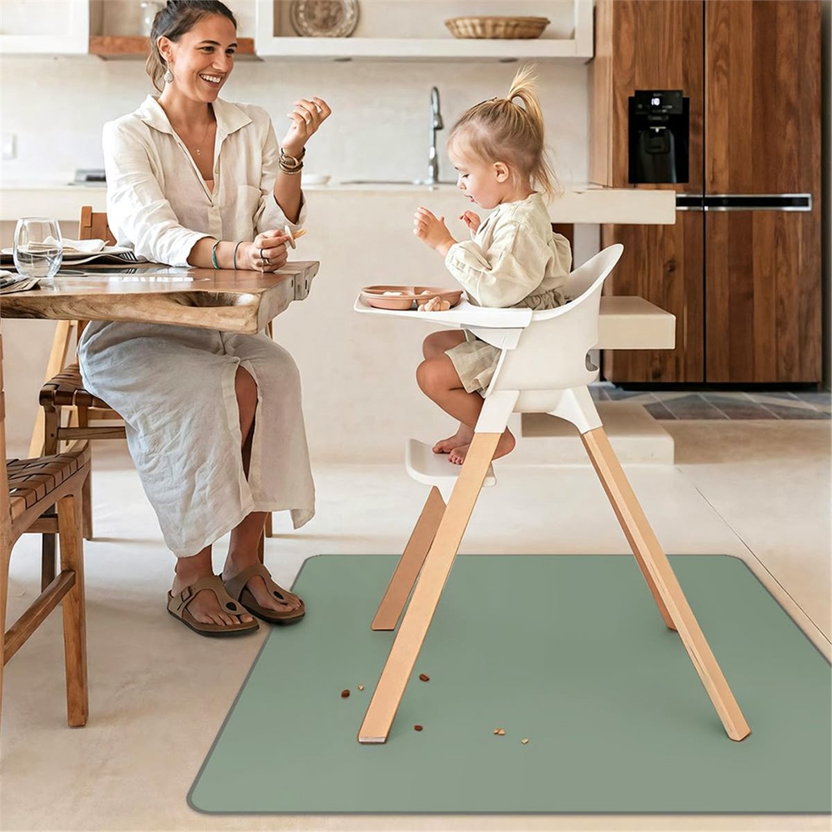 FUA@ Baby Splat Mat for Under  - Highchair Splash Mat ulasan dan harga