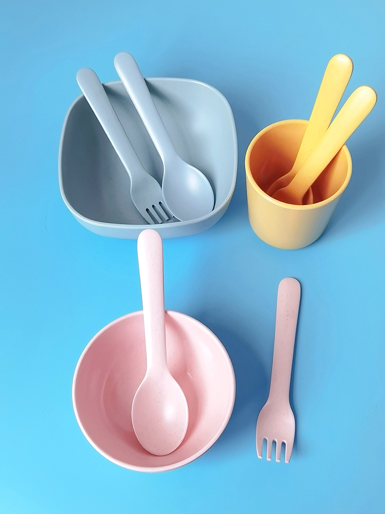 Bamboo Fiber Fork Spoon Baby A - Baby Food In Restaurant ulasan dan harga