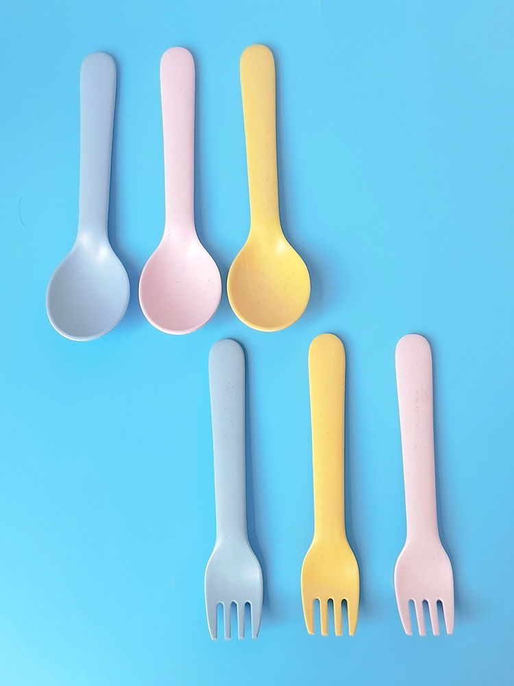 Bamboo Fiber Fork Spoon Baby A - Baby Food In Restaurant ulasan dan harga