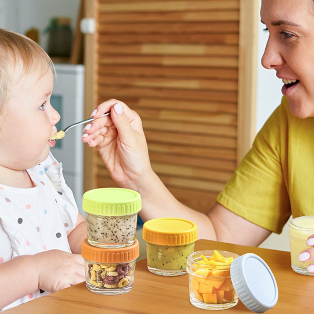 6pcs Glass Baby Food Jar Reusa - Baby Food Jars With Lids ulasan dan harga